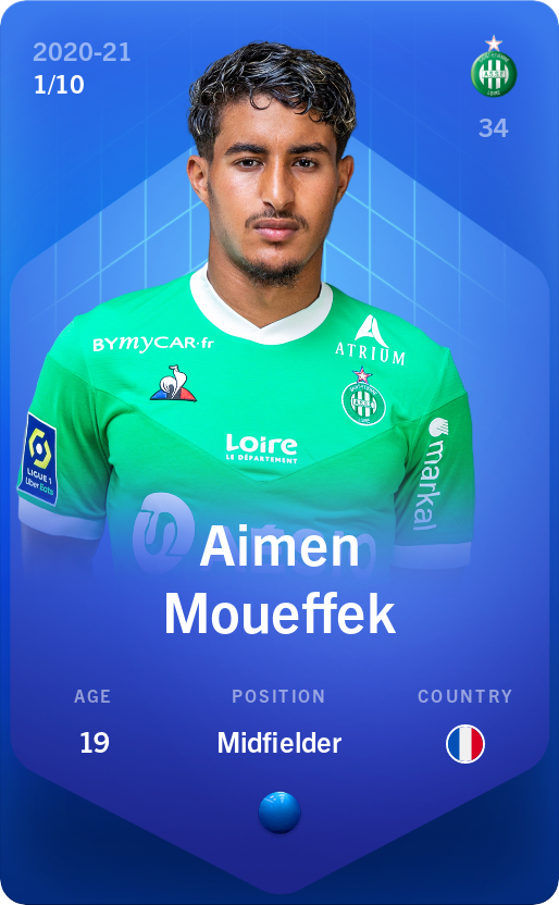 Sorare - Sorare Official - Aimen Moueffek 2020-21 • Super Rare 1/10 - NFT # 3963289475402276558634693681760803447494837442493402998507550467232639405077