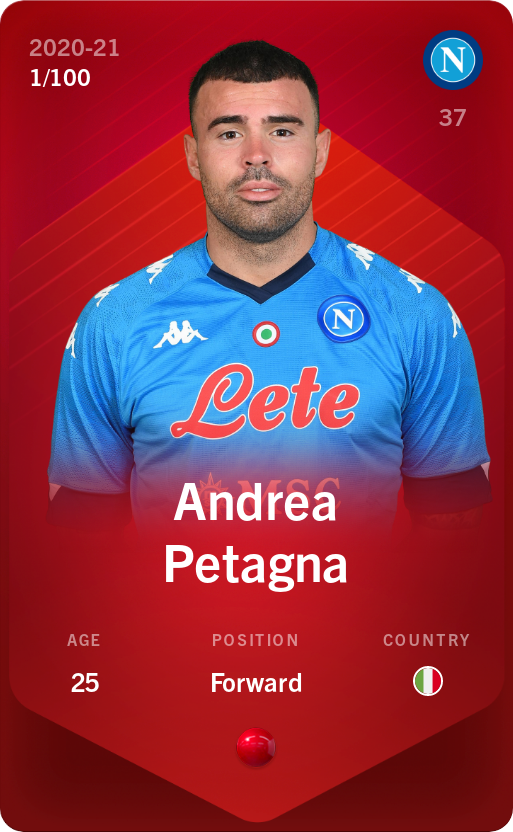 Sorare - Sorare Official - Andrea Petagna 2020-21 • Rare 1/100 - NFT # 31274760302903571161442714235369531212867941285743842934441551761110531951659
