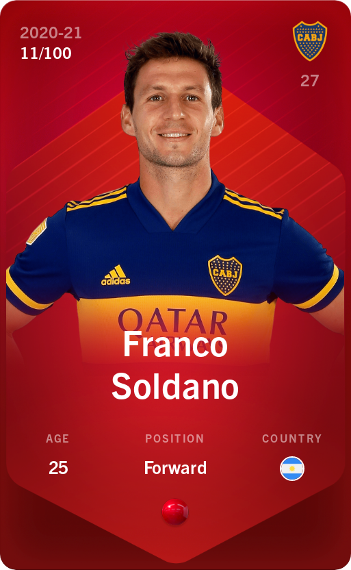 Sorare - Sorare Official - Franco Soldano 2020-21 • Rare 11/100 - NFT # 48266686407654816308043248864960264072789024123313807831590975187488461990726