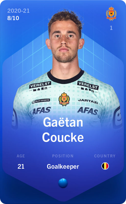 Sorare - Sorare Official - Gaëtan Coucke 2020-21 • Super Rare 8/10 - NFT # 88461803113125044436830143488696203825588366844464321403806023011728522454309