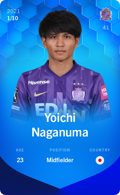 Sorare - Sorare Official - Yoichi Naganuma 2021-22 • Super Rare 1/10 - NFT # 50782948231787077154916190956260189182867199835019311878094556068949275469670