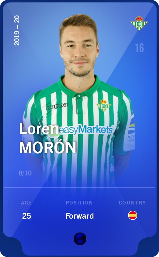 Sorare - Sorare Official - Loren Morón 2019-20 • Super Rare 8/10 - NFT # 85150731482063831829682884299583768472778521528694813161390404367889641461486