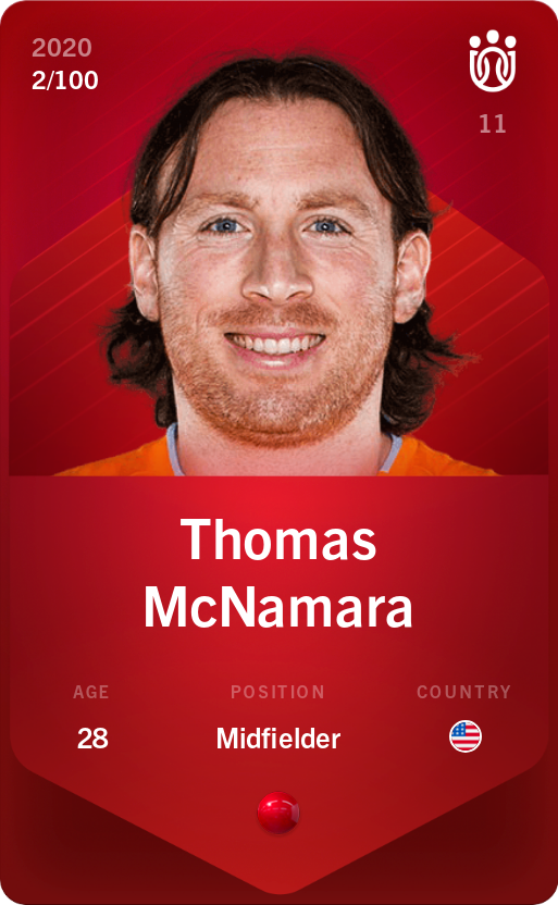 Sorare - Sorare Official - Thomas McNamara 2020-21 • Rare 2/100 - NFT # 5007503510383293373337205077459873222820419661704598727356646947137013477790