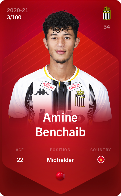 Sorare - Sorare Official - Amine Benchaib 2020-21 • Rare 3/100 - NFT # 58776076474543905673842213407651231635913680812459373547323058695061498257279