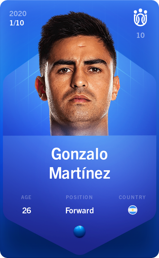 Sorare - Sorare Official - Gonzalo Martínez 2020-21 • Super Rare 1/10 - NFT # 112012631176412643302139169983092680837970358844306520734505340608776844073239