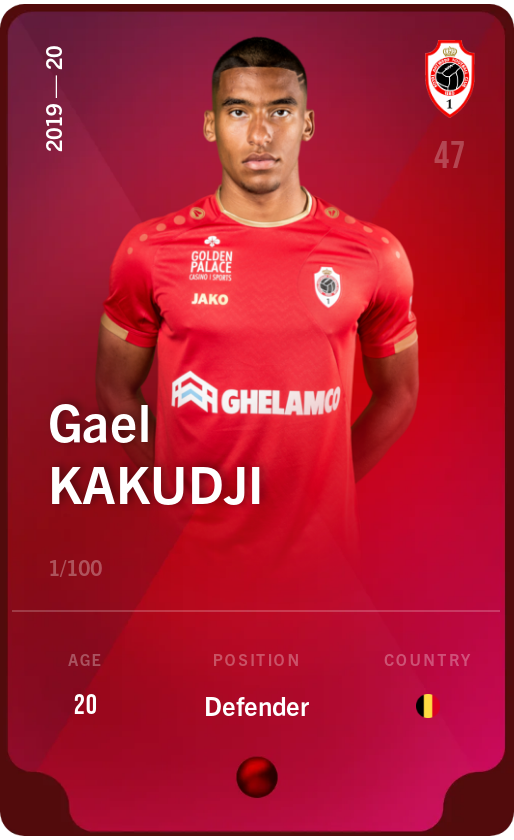 Sorare - Sorare Official - Gael Kakudji 2019-20 • Rare 1/100 - NFT # 32418235313067268358411457159540142145944820250465963405110952097396200703075