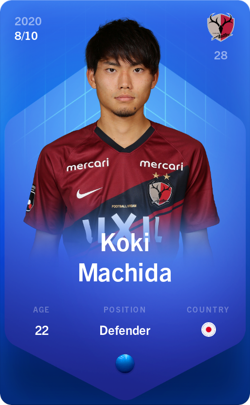 Sorare - Sorare Official - Koki Machida 2020-21 • Super Rare 8/10 - NFT # 30554528882640285352327037634988561176861089066392106855623614999052476373961