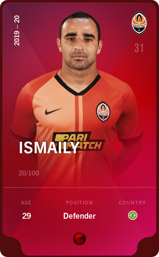 Sorare - Sorare Official - Ismaily 2019-20 • Rare 20/100 - NFT # 56745291484112263667941315676996165621462375160241022830315442413345036394870