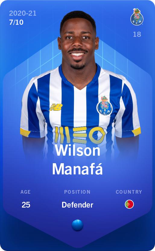 Sorare - Sorare Official - Wilson Manafá 2020-21 • Super Rare 7/10 - NFT # 64368723568837927364197735889213638700909768844701296970026983342606551561991