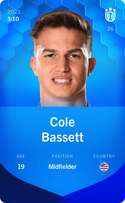 Sorare - Sorare Official - Cole Bassett 2021-22 • Super Rare 3/10 - NFT # 30445820498256953814500419900610972935898145303986409056991448217324615108514