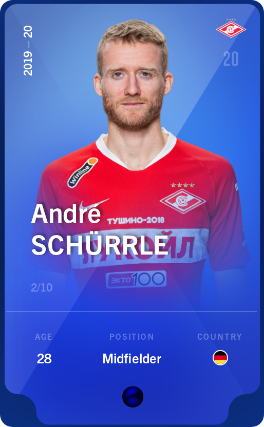 Sorare - Sorare Official - André Schürrle 2019-20 • Super Rare 2/10 - NFT # 86212384507363569444456822960777447932644477536257864171780890480073663450436
