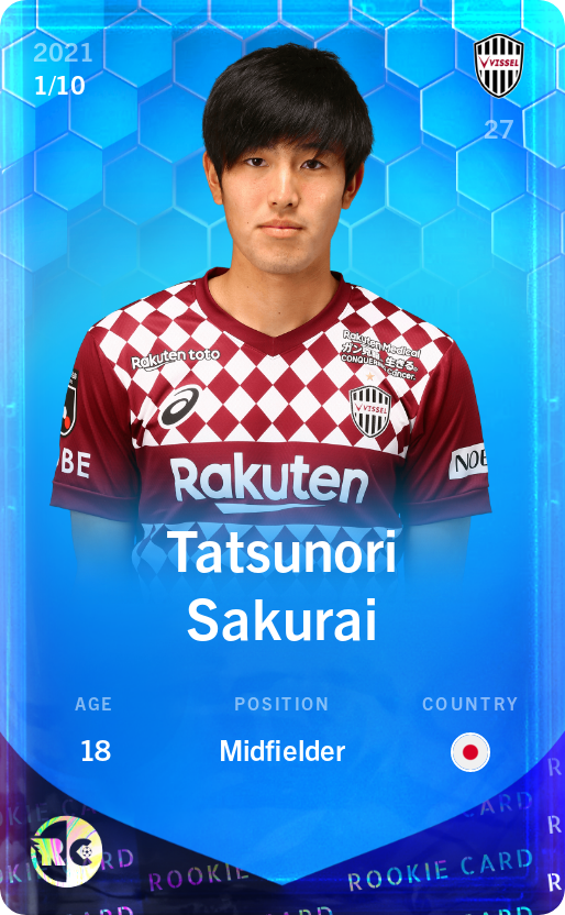 Sorare - Sorare Official - Tatsunori Sakurai 2021-22 • Super Rare 1/10 - NFT # 100453650853381292657114923123401470297014868534381822408888717655905491831473