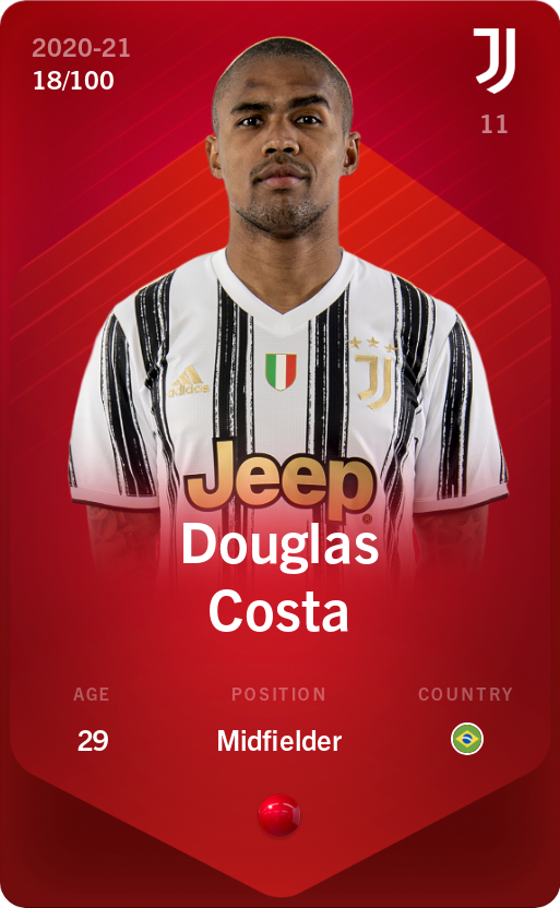 Sorare - Sorare Official - Douglas Costa 2020-21 • Rare 18/100 - NFT # 28061254389026983706664883719087122344879381812387001241650737959016893546922