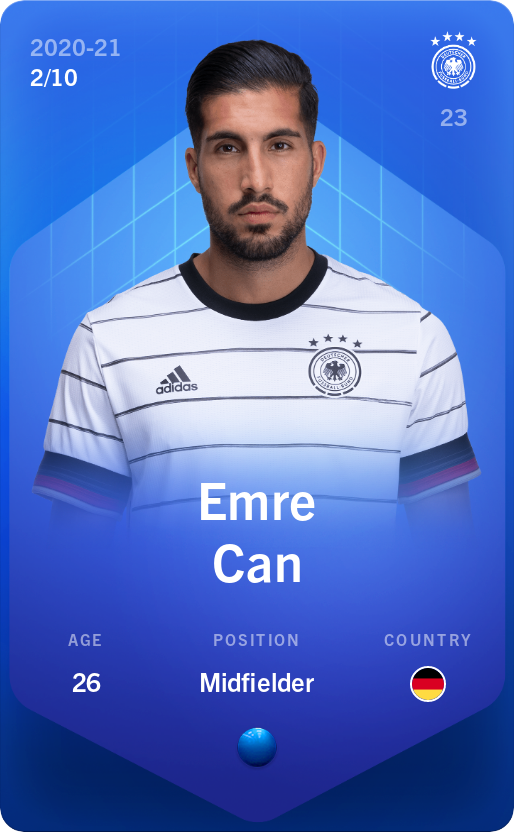Sorare - Sorare Official - Emre Can 2020-21 • Super Rare 2/10 - NFT # 2685074739927578902917410604526350219930593664875489366700183519610325450347