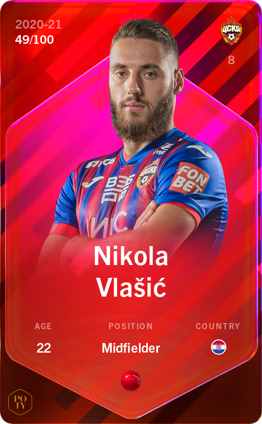 Sorare - Sorare Official - Nikola Vlašić 2020-21 • Rare 49/100 - NFT # 73890570107066349888356644478968509643614870763633181066763370211422375975503
