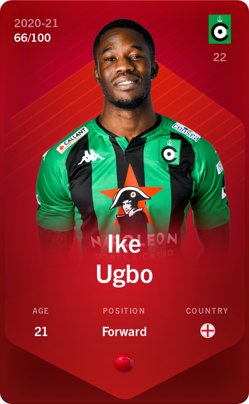Sorare - Sorare Official - Ike Ugbo 2020-21 • Rare 66/100 - NFT # 90467773613608786808330774307399471283200885730688425094630626651038877973970