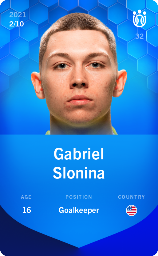Sorare - Sorare Official - Gabriel Slonina 2021-22 • Super Rare 2/10 - NFT # 62619499119391708020670730076311909271042743587404874237279765586106968267533