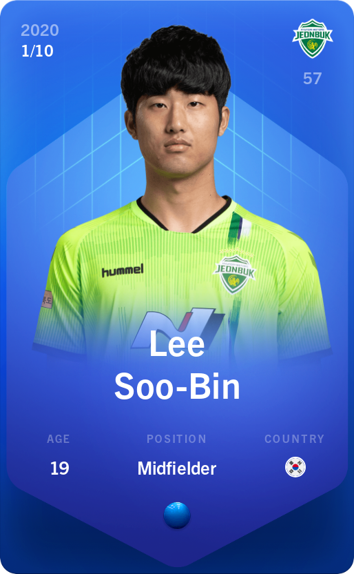 Sorare - Sorare Official - Lee Soo-Bin 2020-21 • Super Rare 1/10 - NFT # 11523075419904989759946064173403282214400716743917725614272585757679489133850