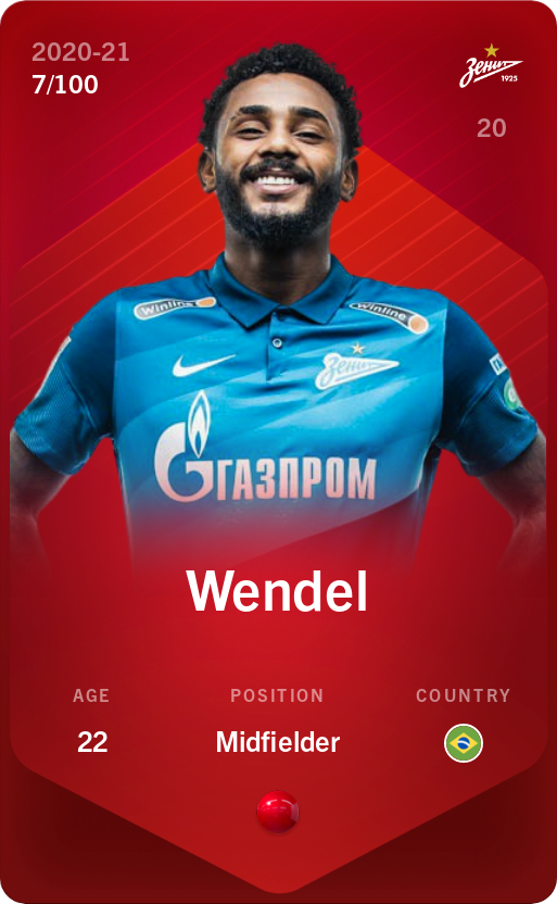 Sorare - Sorare Official - Wendel 2020-21 • Rare 7/100 - NFT # 653039193359538989722415716272795416304335067447223275687716188554438744786