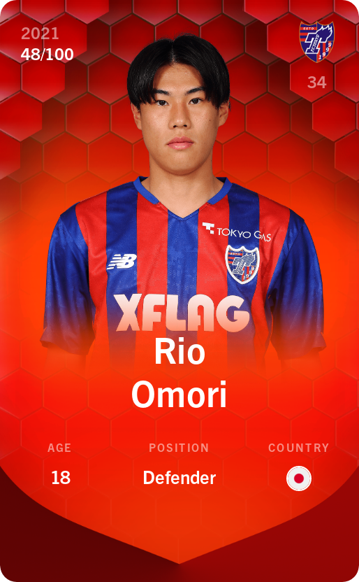 Sorare - Sorare Official - Rio Omori 2021-22 • Rare 48/100 - NFT # 73230976135742801368109894869399455650795634458950939764621207400399621874459