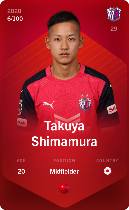 Sorare - Sorare Official - Takuya Shimamura 2020-21 • Rare 6/100 - NFT # 114416413421485112922554737517299704951425764833799123129687882832769437184281