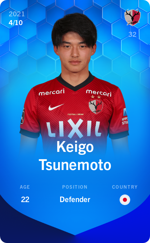 Sorare - Sorare Official - Keigo Tsunemoto 2021-22 • Super Rare 4/10 - NFT # 15074650176412319853060190509494480371111606661301383159817235111995461788062