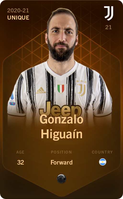 Sorare - Sorare Official - Gonzalo Higuaín 2020-21 • Unique - NFT # 23295833488008051240534643170660593510625289128512158718024916854187997609937