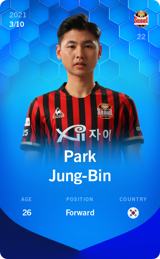 Sorare - Sorare Official - Park Jung-Bin 2021-22 • Super Rare 3/10 - NFT # 48536242943240312380023399908020544167097580905282851086401319818186696416893