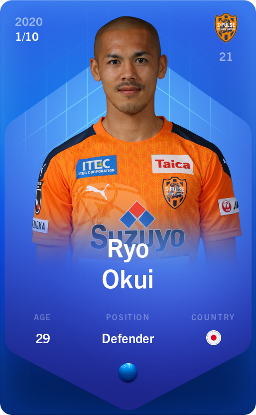 Sorare - Sorare Official - Ryo Okui 2020-21 • Super Rare 1/10 - NFT # 26805529977761257436881460403129839159594499795939924496308447256287279229678