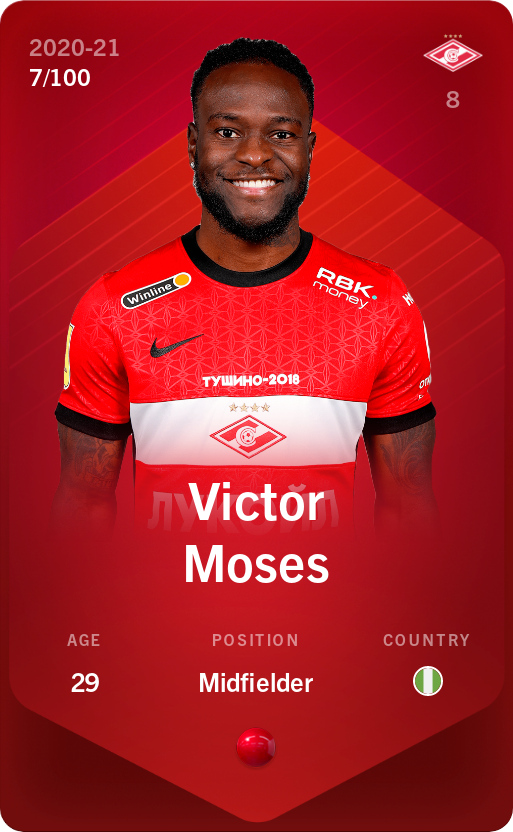 Sorare - Sorare Official - Victor Moses 2020-21 • Rare 7/100 - NFT # 63685328455670275210434630870546555862053917859088560477987940049066488240234