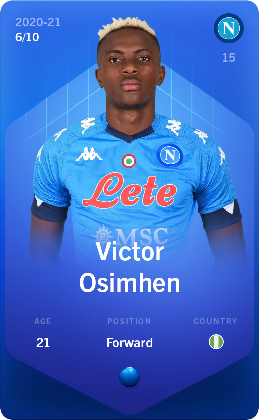 Sorare - Sorare Official - Victor Osimhen 2020-21 • Super Rare 6/10 - NFT # 95520905550162219856521250738732562793205984374360744337885178059656997850405