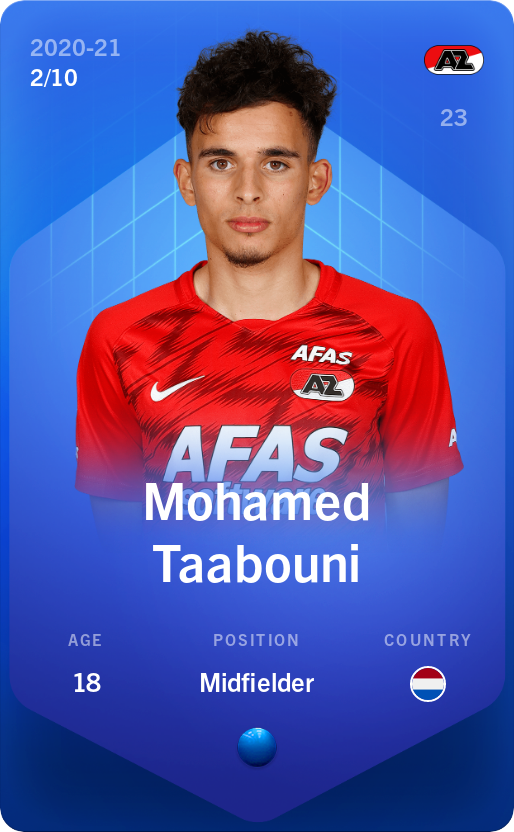 Sorare - Sorare Official - Mohamed Taabouni 2020-21 • Super Rare 2/10 - NFT # 15602079595625525240212905740762412600877057404325367989105004596033341755927