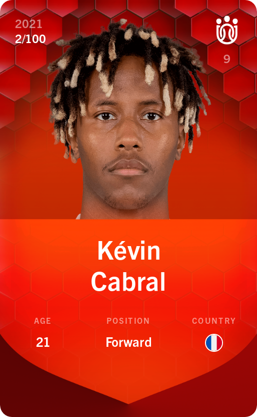 Sorare - Sorare Official - Kévin Cabral 2021-22 • Rare 2/100 - NFT # 43860830997125580850812454647641525917254612820937422765357330850183493877664