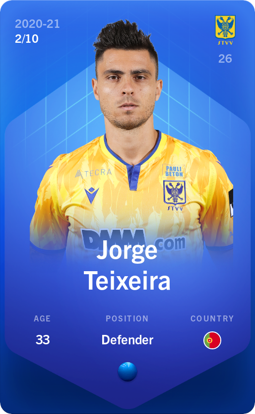 Sorare - Sorare Official - Jorge Teixeira 2020-21 • Super Rare 2/10 - NFT # 85789380857493820549641652732188072146581104453275414155771576867349783120292