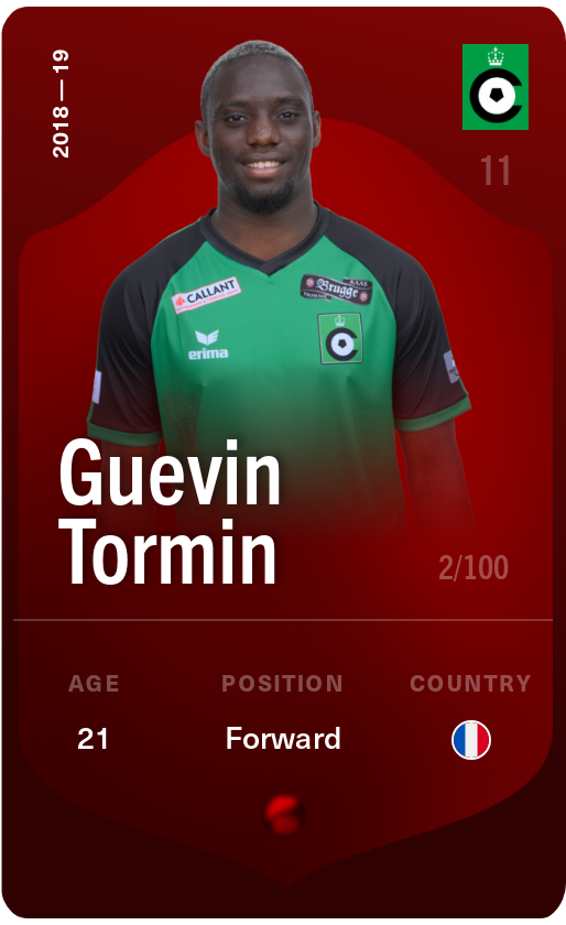 Sorare - Sorare Official - Guevin Tormin 2018-19 • Rare 2/100 - NFT # 107533572570154464694536569692718153286693643562299431096846563291932399193541