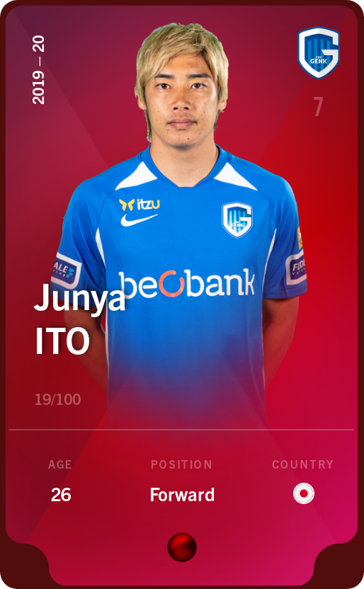 Sorare - Sorare Official - Junya Ito 2019-20 • Rare 19/100 - NFT # 94368290794567593757676125632807249869114682848555116054115523858894528030250