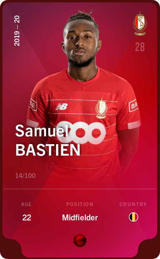Sorare - Sorare Official - Samuel Bastien 2019-20 • Rare 14/100 - NFT # 58601551310071635112116738989399267449524462113001873696641229448045107341539
