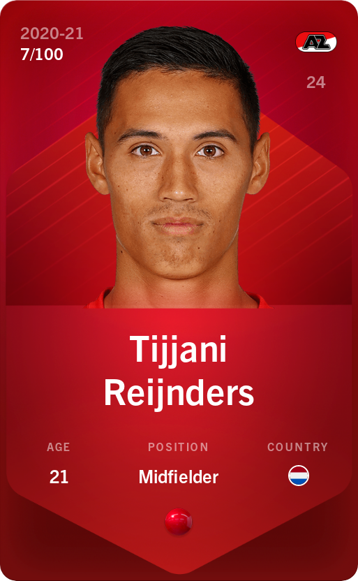 Sorare - Sorare Official - Tijjani Reijnders 2020-21 • Rare 7/100 - NFT # 94208055742401754463959790444396735406526292917096670780624599942354848568902