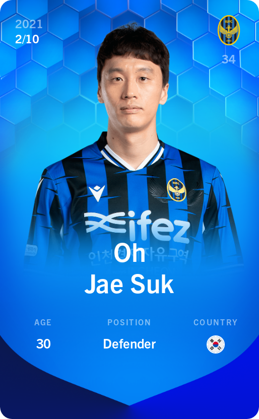 Sorare - Sorare Official - Oh Jae Suk 2021-22 • Super Rare 2/10 - NFT # 76399544799828148003774484817573273857275202803509927915178458062341425814701