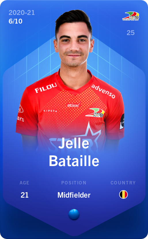 Sorare - Sorare Official - Jelle Bataille 2020-21 • Super Rare 6/10 - NFT # 109809273141554011074939291474549781627007068766424894855155599635340123322277