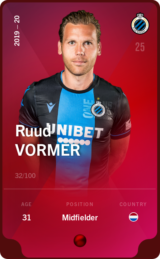 Sorare - Sorare Official - Ruud Vormer 2019-20 • Rare 32/100 - NFT # 26957599691419191723636533784113272197435375158464935999521736298613614241284