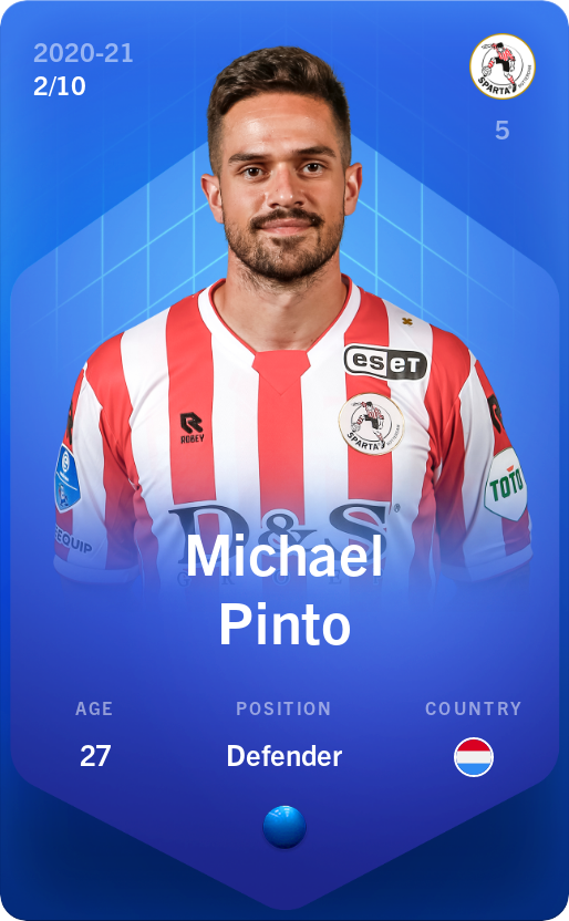 Sorare - Sorare Official - Michael Pinto 2020-21 • Super Rare 2/10 - NFT # 51755748205693537946727688643657417329923508136607344907000665781428399643572