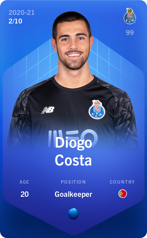 Sorare - Sorare Official - Diogo Costa 2020-21 • Super Rare 2/10 - NFT # 37987916697671681824040614664113686038799296365700031439756730079602634439168
