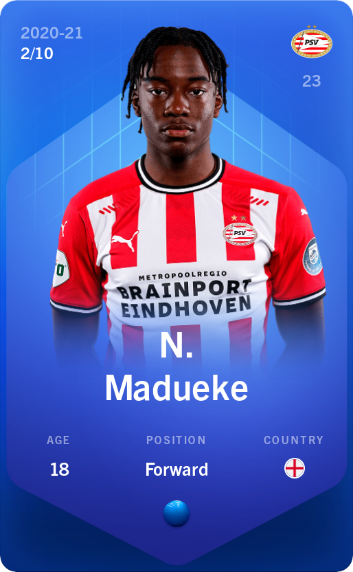 Sorare - Sorare Official - N. Madueke 2020-21 • Super Rare 2/10 - NFT # 6172815852270077734953121123605195459215881357978263548358010871250703857181