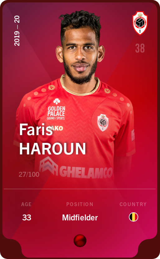 Sorare - Sorare Official - Faris Haroun 2019-20 • Rare 27/100 - NFT # 43580646355178039315801849718353346976994908394294204249852659097256123347415
