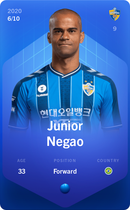 Sorare - Sorare Official - Junior Negao 2020-21 • Super Rare 6/10 - NFT # 104137767561012984932087211901181023272320836969979109009239505689317122004414