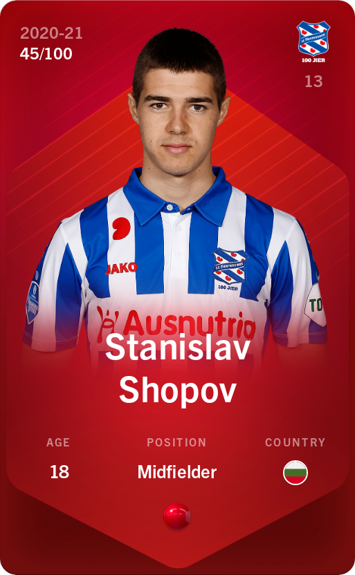 Sorare - Sorare Official - Stanislav Shopov 2020-21 • Rare 45/100 - NFT # 93359458210681654862744178834197560266090218252501715887822475245705633343464