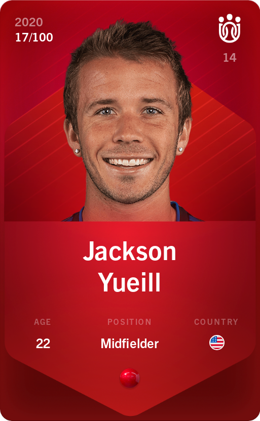 Sorare - Sorare Official - Jackson Yueill 2020-21 • Rare 17/100 - NFT # 48238557117483977790235829523693656386545965590744108978830830526791555972187