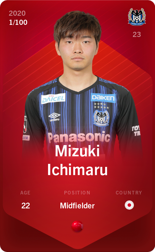 Sorare - Sorare Official - Mizuki Ichimaru 2020-21 • Rare 1/100 - NFT # 46646061886976202337115496724735145693883648613455114364059798473836634598381