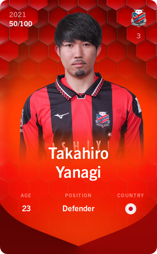 Sorare - Sorare Official - Takahiro Yanagi 2021-22 • Rare 50/100 - NFT # 23050797422257072534303290886168300670775592664809072692186060232180416393471